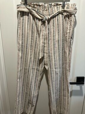 Lise Spenard - Striped Tie-Waist Pants